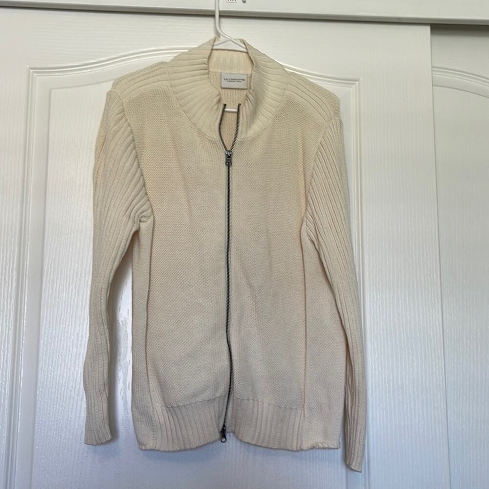Liz Claiborne Knit Zip Front Sweater Sz L